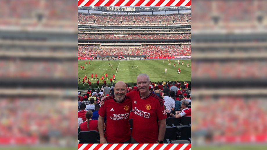 The first thing John and Declan did together after the transplant, was see a football game.