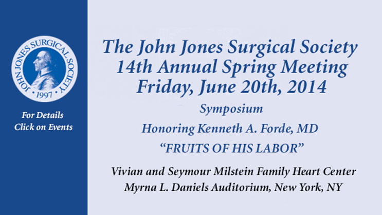 Banner: John Jones Surgical Society The 14th Annual Spring Meeting