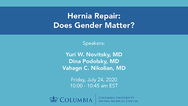 Banner: WEBINAR: Hernia Repair: Does Gender Matter?