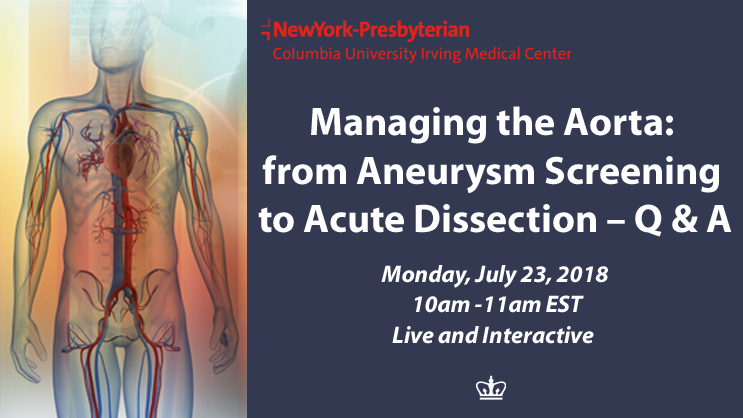 Banner: Managing the Aorta: from Aneurysm Screening to Acute Dissection - Q&A